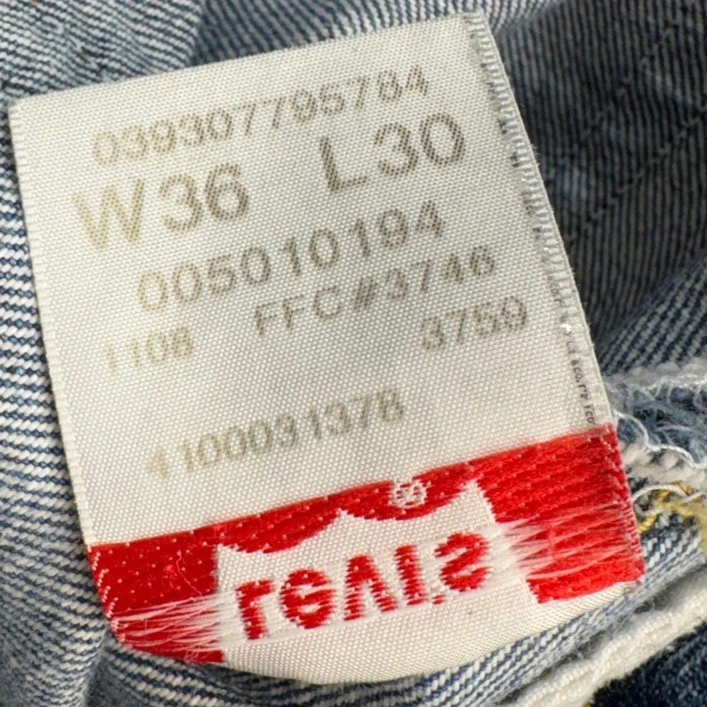 Levis 501 Jeans Mens 36x29 Blue Straight Leg Button Fly Denim Stonewash Original